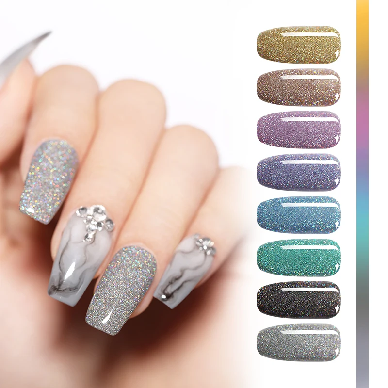 

NICOLE DIARY 10g Holographic Glitter Dipping Nail Powder Shining Dip Pigment Sparkling Powder Gradient Nail Art Decoration