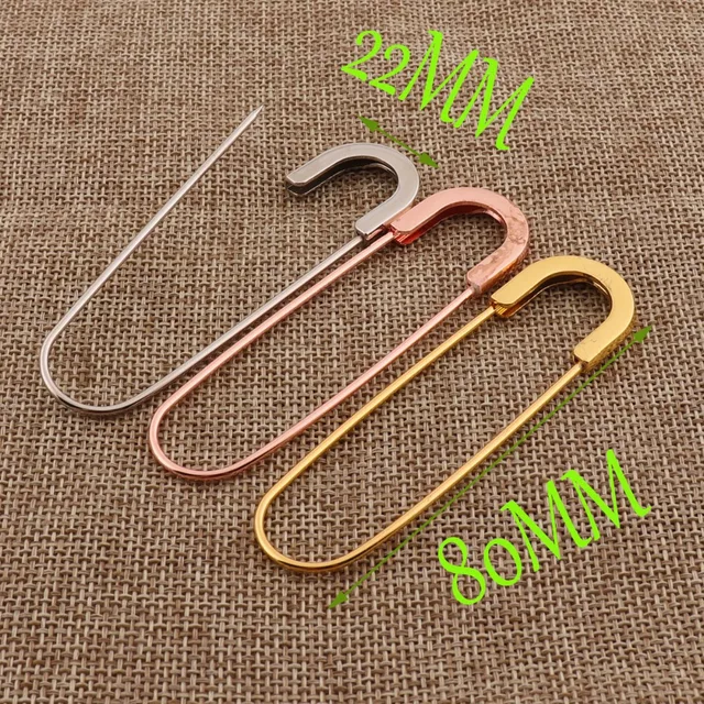 Rose Gold Safety Pins,rose Gold/silver Large Safety Pin Brooch,5528mm  Handmade Safety Pin Brooch Charm Holdersp2148 