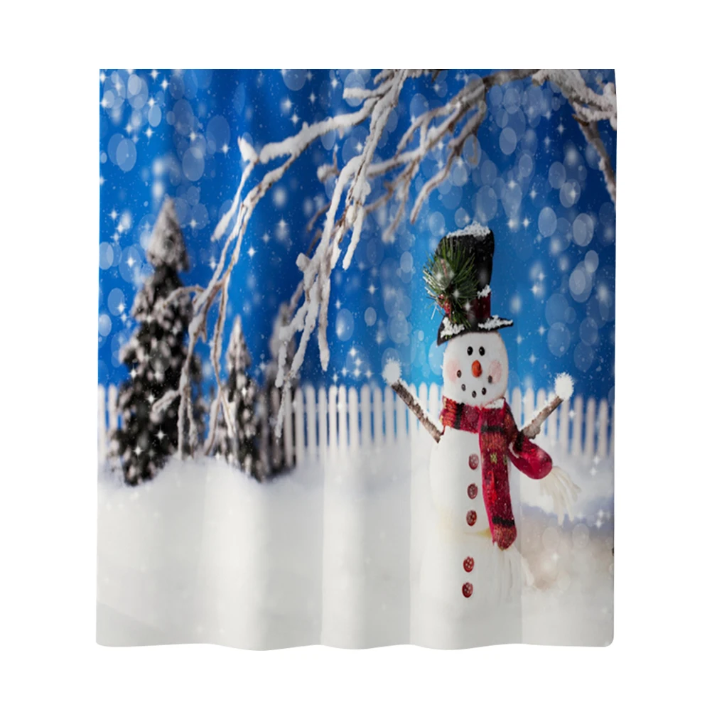 Christmas Shower Curtain Waterproof Polyester Mildew Proof Bath Curtains Shower Curtain Xmas Gift For Bathroom Home Hotel