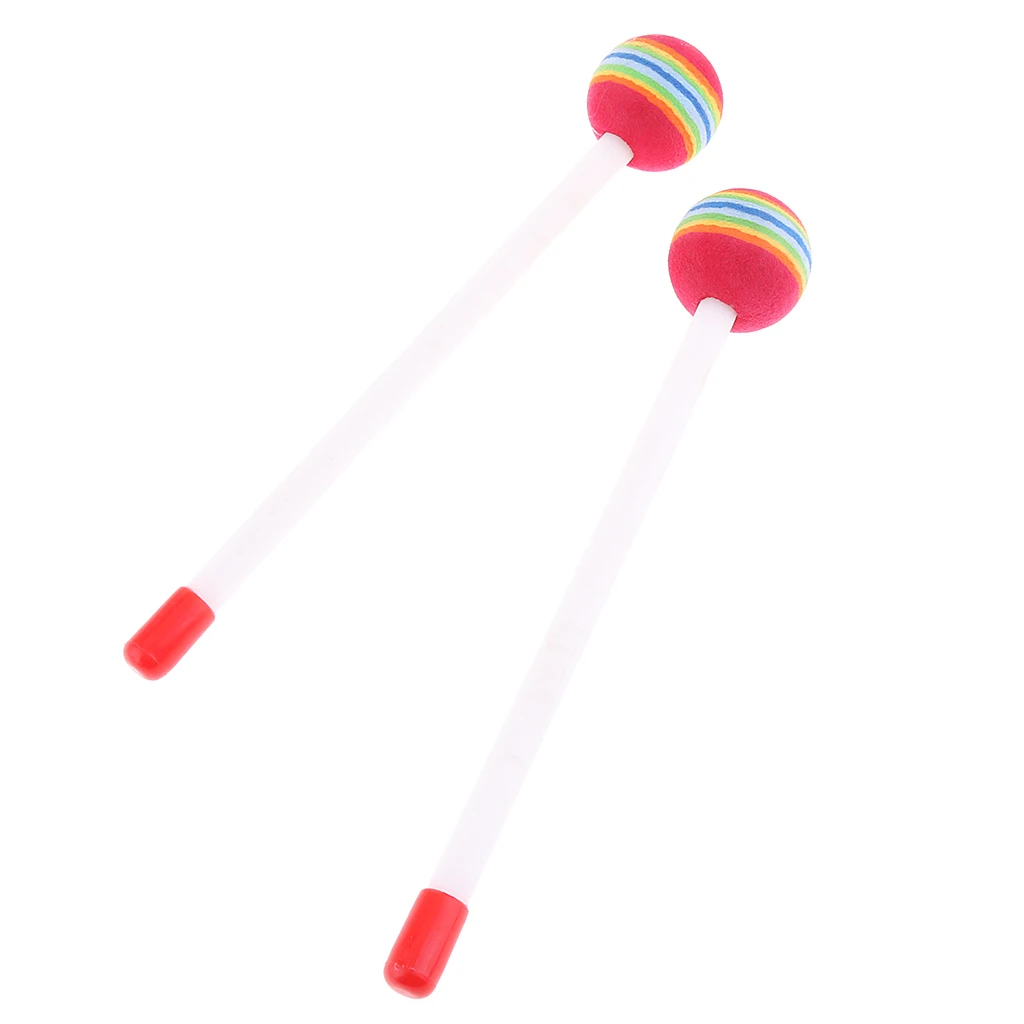 Hand Percussion Hand Drum Mallets Lollipop Head for Baby Children Music Toys Drum Knock Hammers Sticks