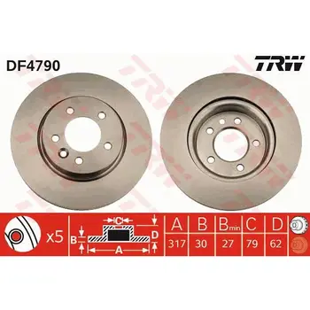 

Disc brake for LAND ROVER DISCOVERY 2.7D 04-/RANGE ROVER SPORT 2.7D 05 front TRW DF4790