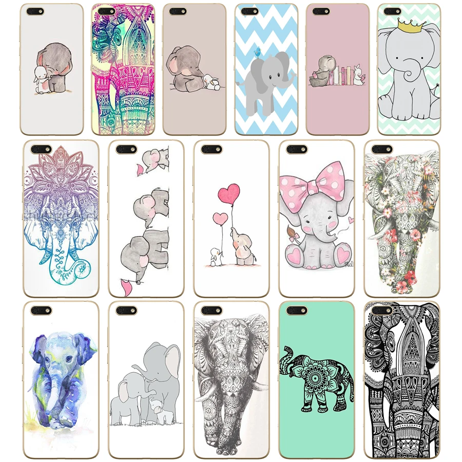 43DD Mandala Indian Elephant Tribal Soft Silicone Cover Case for Huawei honor 9 10 Lite 7A 5.45 7a pro 7c 5.7 inch 7x 8x case | Мобильные