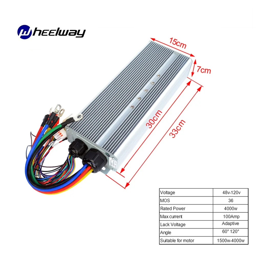 48v 60V72V84V96V120V 4000W контроллер двигателя Ebike 4 кВт 36MOS ток 100Am электрический мотоцикл |