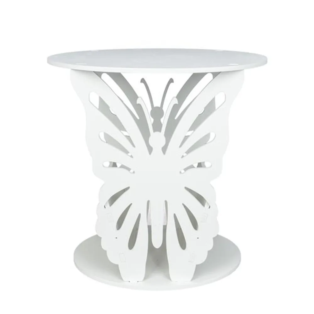 

Simple Round Butterfly Pattern Side Table White simple and fashionable round side table coffee table a flower stand