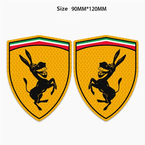 2 шт. Farah Donkey светоотражающие ленты креативПредупреждение ющие отражательные наклейки для автомобилей наклейки защитные полосы Декор автомобиля сделано из 3M материала - Цвет: FluoYellowL