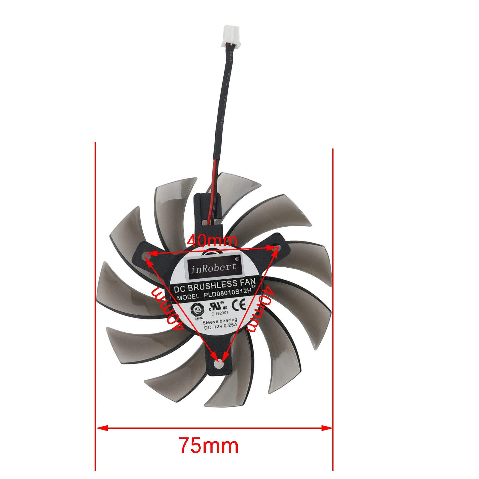 Ventilador da Placa de Vídeo T128010sm Pld08010s12h 2pin 3pin 75 mm para Gigabyte Amd Radeon r9 270x 280x 290x - Imagem 5
