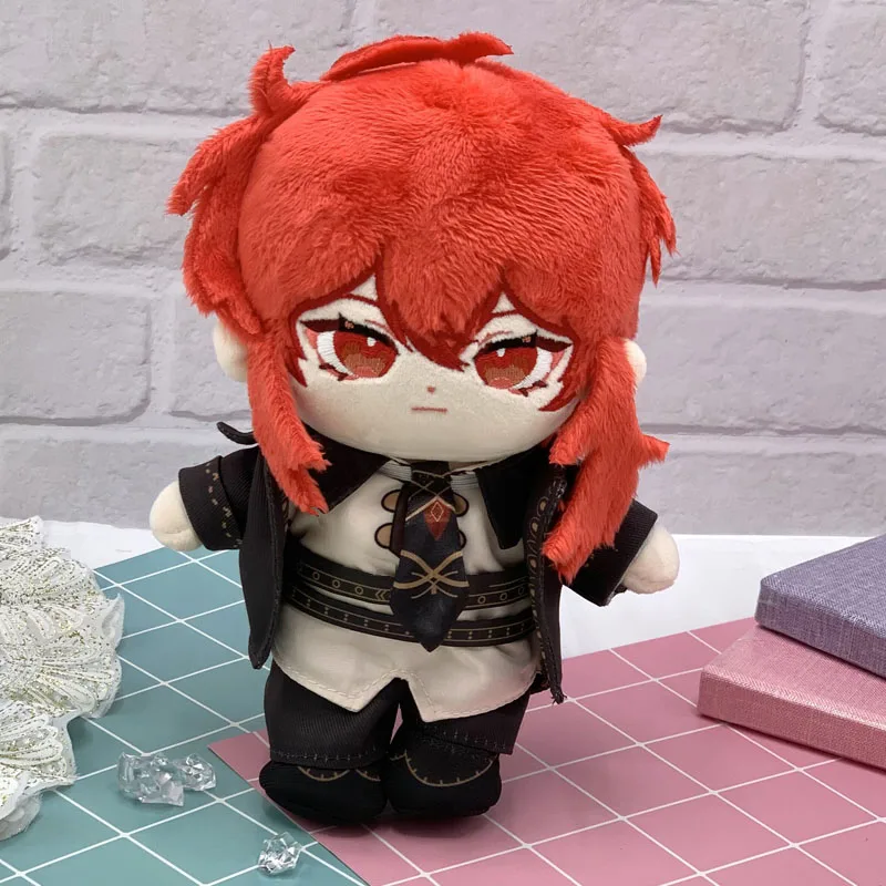 Plush Toy Plush Doll Genshin Impact Diluc Plush Toy Doll Anime Cosplay Plushie Figure 20cm