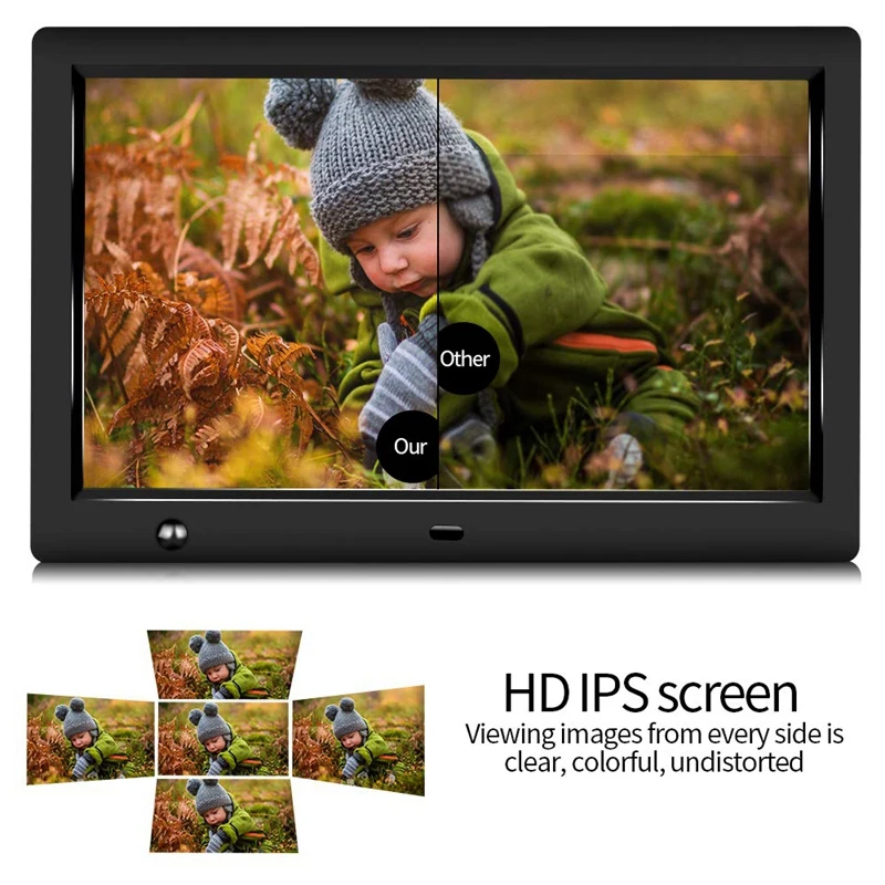 10,1 дюймов ips 1080P HD дисплей Цифровая фоторамка видео плеер MP3 время Авто-Поворот Датчик движения Поддержка USB SD слот(вилка США