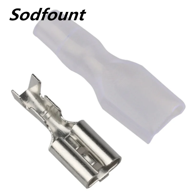 

100pcs/lot 4.8 insert the plug spring sheathed wire terminal connector cold pressed terminal,0.2-1mm2