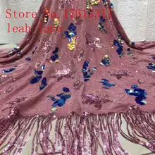 5 ярдов/сумка XC163#6 цветов вышивка бахрома с блестками кружева роскошный французский стиль ткани используется в свадебных платьях