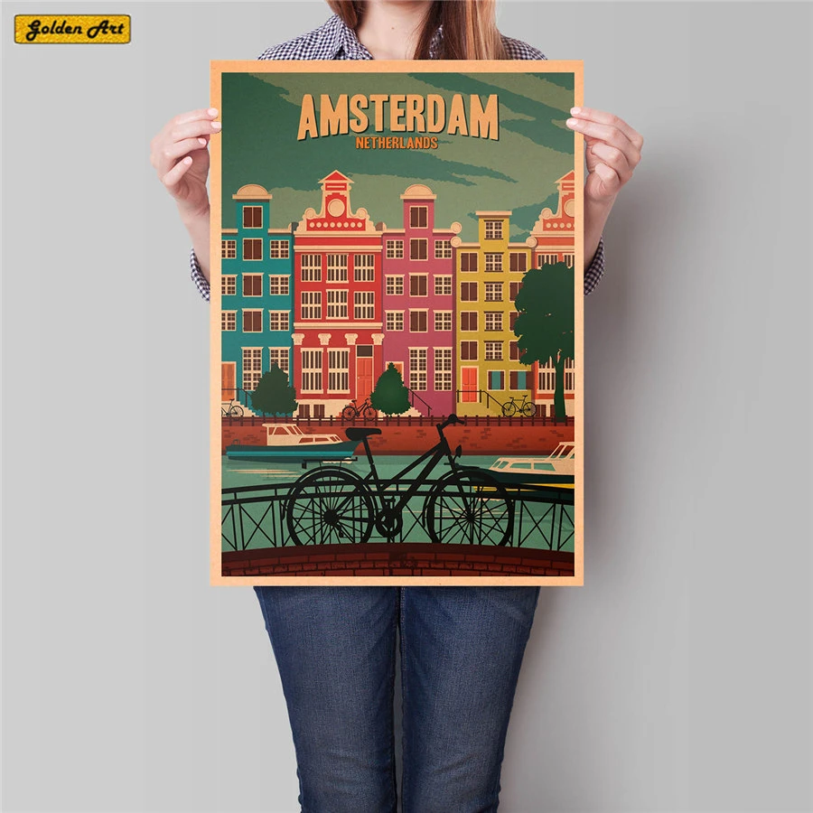 Coffee Shop In Amsterdam The Netherlands Art Print Home Decor Wall Art Poster
