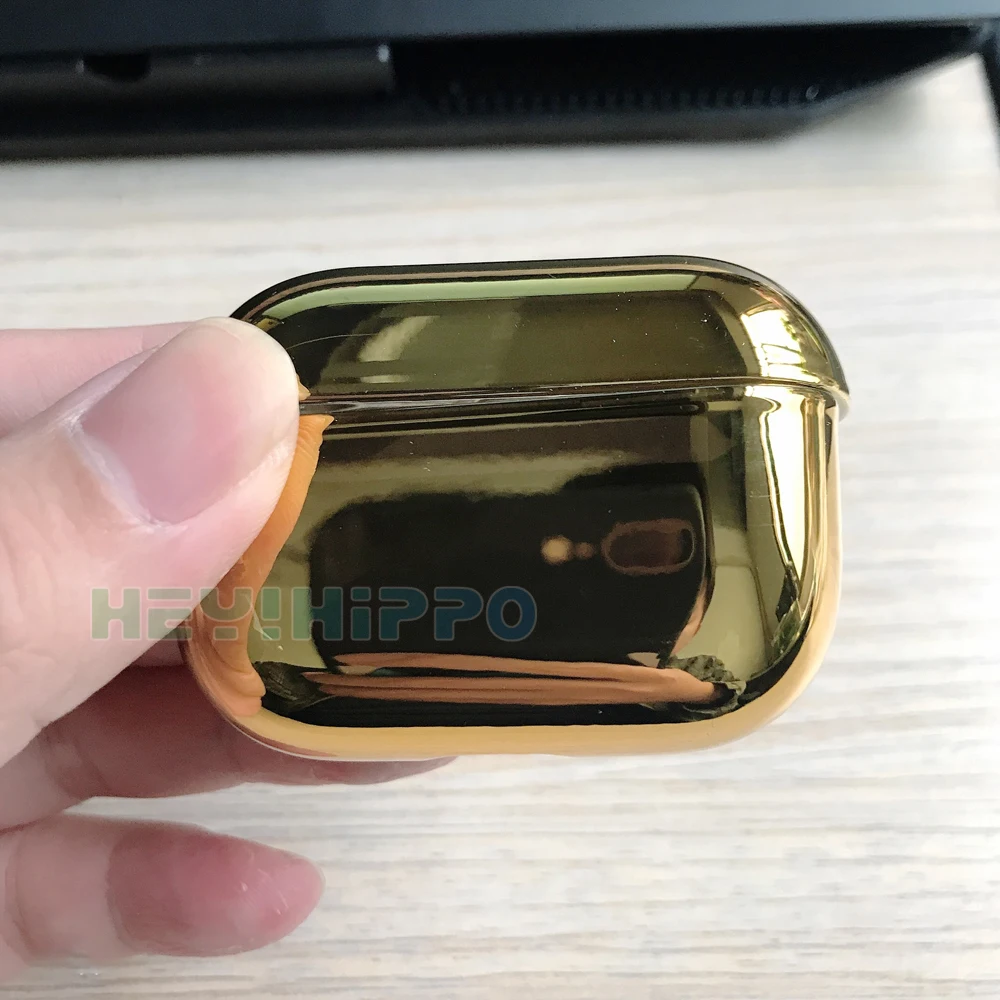 Pro-Gold С гальваническим покрытием жесткий корпус наушников оболочка для Apple Airpods Pro защитный чехол роскошный золотой ящик анти-падение Крышка для airpods 2 - Цвет: Pro-Gold