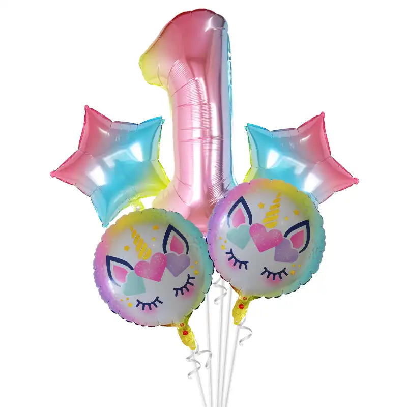 5 шт./партия Радужный градиент Единорог шар 30 дюймов номер День Рождения украшения Дети Единорог Свадебные Воздушные шары Globos