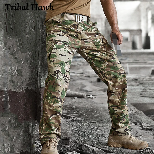 Pantalon tactique d'assaut pour hommes Pantalon cargo de combat militaire  en coton léger 