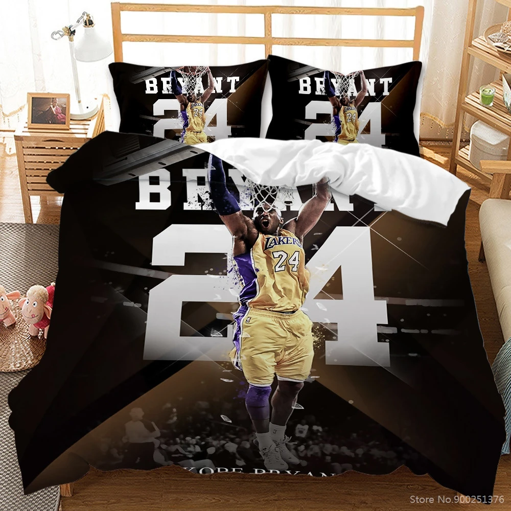Basketball Star 3D Printed Bedding Set 2/3pcs Duvet Cover Set Quilt Cover with Pillowcase Set Bedclothes for Young Boys Bedroom 3