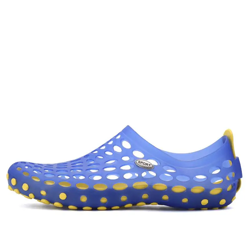 Оригинальные Классические Сабо; садовые Вьетнамки; мужские и женские летние пляжные шлепанцы; легкие сандалии; садовая обувь - Цвет: Синий