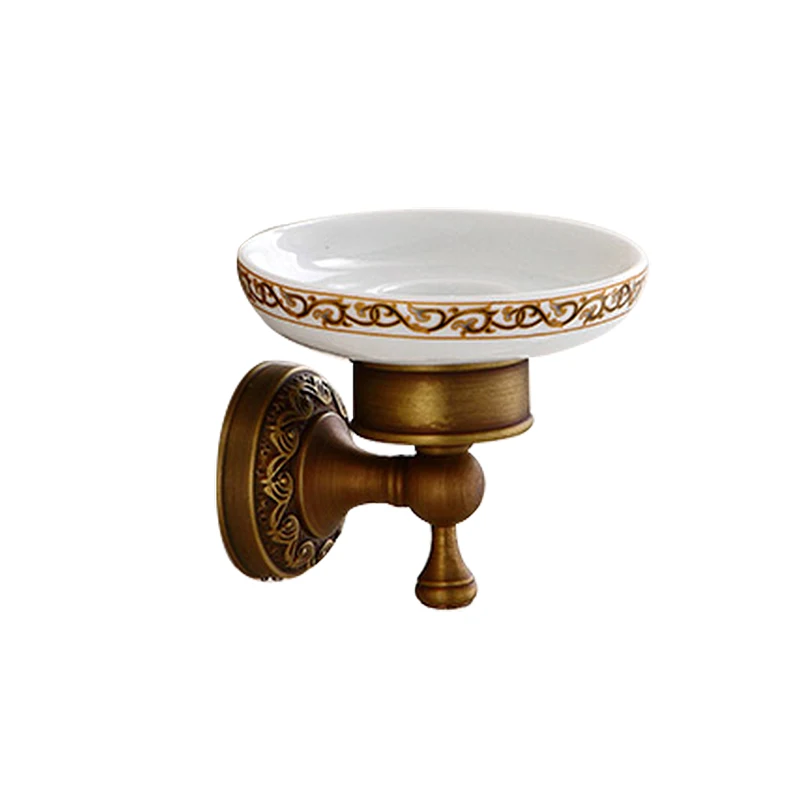 

MADICA 12*11cm Soap Dishes For Shower Room Bronze Vintage Brass Stable Soap Holder Metal Copper Nail Solid Soap Box