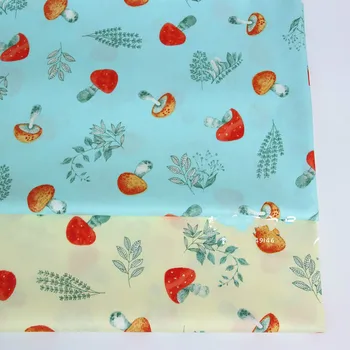 

Cotton Twill Fabric Printed Mushroom Cotton fabric Kids Patchwork Cloth DIY Sewing Quilting Fat Quarters Material For Baby&Child