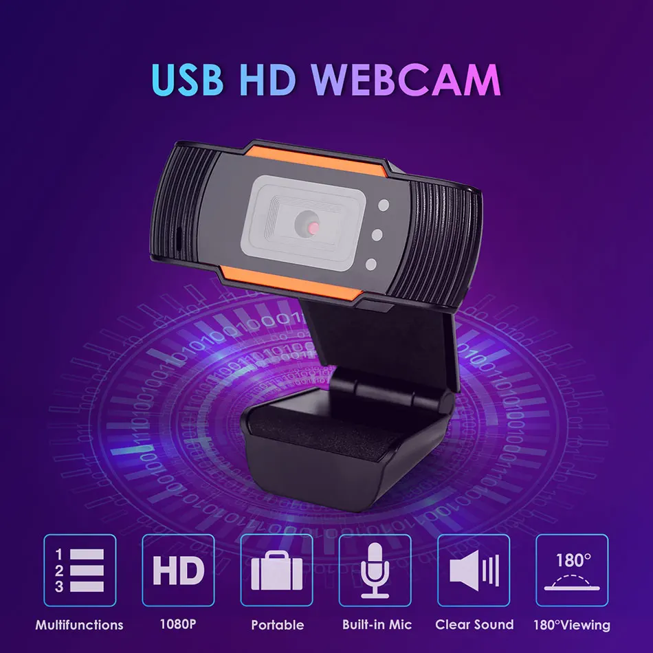 Новая веб камера 480/720/1080P USB HD с микрофоном широкоугольная 180 градусов для бизнес