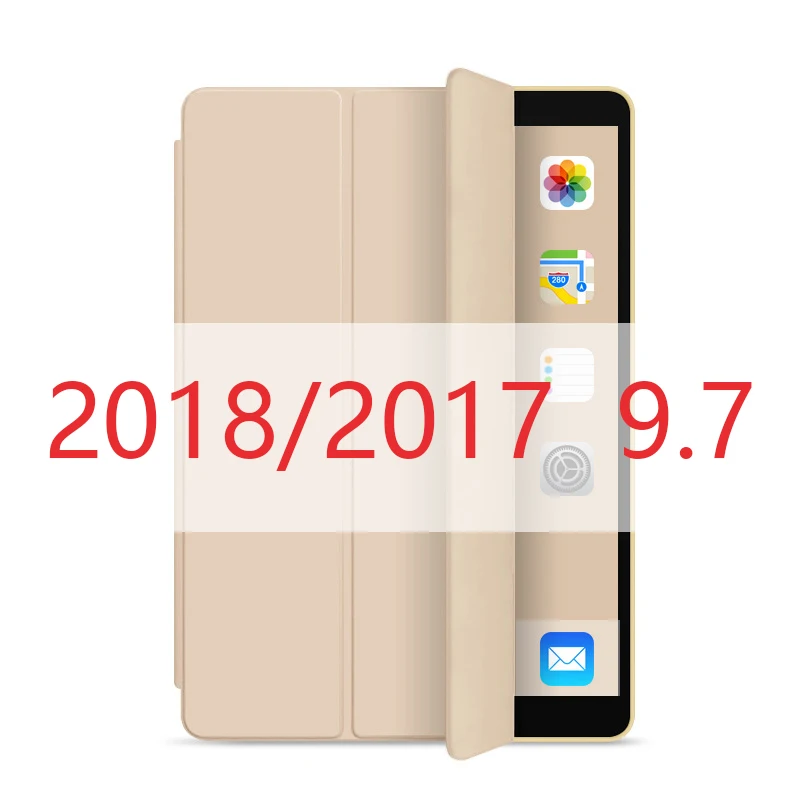 Чехол UTHAI E012 для ipad 9,7 с держателем для ручки, мягкий силиконовый чехол из ТПУ 7-го поколения, может автоматически Засыпать/разбудить чехол - Цвет: iPad-9.7-Golden