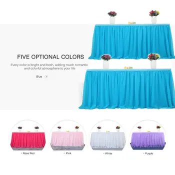 

2019 US TUTU Table Skirt For Wedding Birthday Baby Shower Tableware Decor Tulle Solid Color Wedding Tablecloth