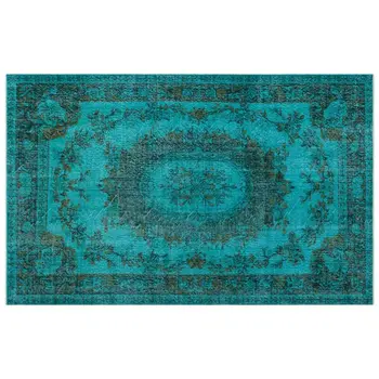 

Handmade Turquoise Vintage Overdyed Turkish Area Rug 171x270 Cm-5'7''X8'10''