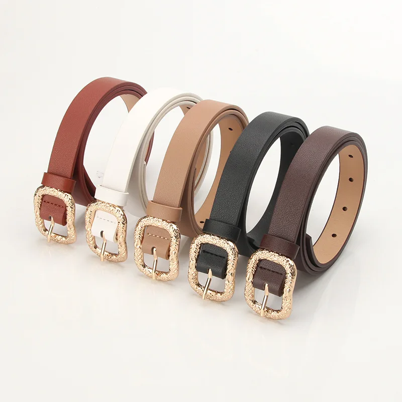 New Single Ring Buckle Fashion Ladies Waist Belt PU Leather Metal Buckle Heart Pin Strap For Leisure Dress Jeans Wild Waistband