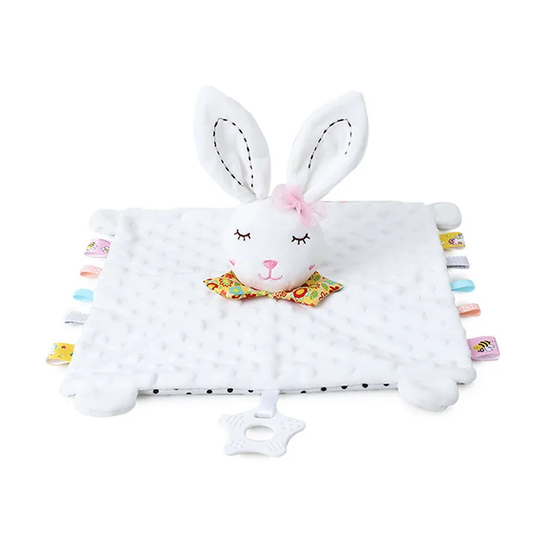 Newborn Baby Shower Gift Bunny Soothe Appease Towel Plush Stuffed Baby Toys Security Tag Stuffed Animal Blanket baby comforter blanket