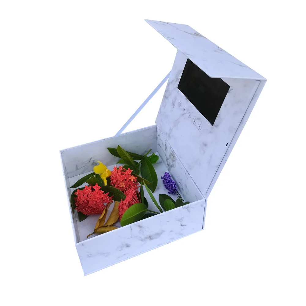 Wedding Birthday Valentine's Day Christmas Video Brochure Advertising Player Promotional Gifts Greeting MP4 Screen Flowers Box mp4 player music player mini media player