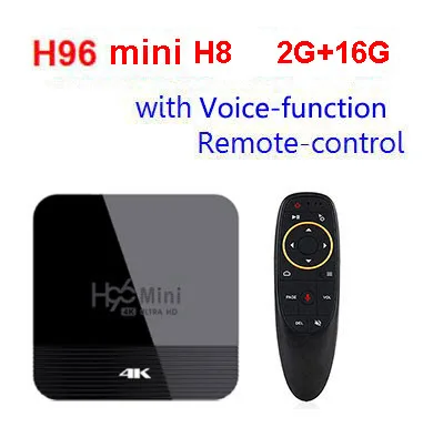 16GVoiceFunct H96 мини H8 Android 9,0 ТВ приставка RK3228A 4K Смарт ТВ приставка H.265 2,4G 5G Wifi Google плеер четырехъядерный медиаплеер Bluetooth 4,0 - Цвет: 16GVoiceFunct