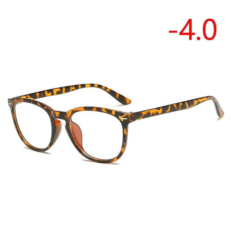 0,5-0,75 до-4,0 овальные заклепки готовой близорукости очки женские, мужские 1,56 Асферические рецептурные линзы очки прозрачный чай - Цвет оправы: Myopia 400