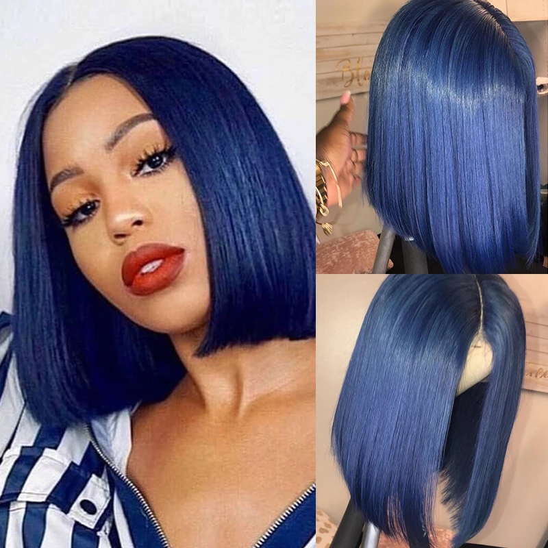 

Soft Silky Short Bob Full Lace Human Hair Wigs With Nice Gift