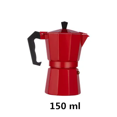 Red 150ml MICCK Кофеварка алюминиевая мокко Эспрессо кофеварка Кофеварка кофе фильтр итальянский эспрессо Percolator кухонные инструменты - Цвет: Red 150ml
