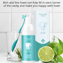 1 шт., интенсивный мусс с ароматом мяты, против орального запаха, зубная паста, отбеливающая, освежает дыхание, удаляет зубной налет, пятна, уход за полостью рта