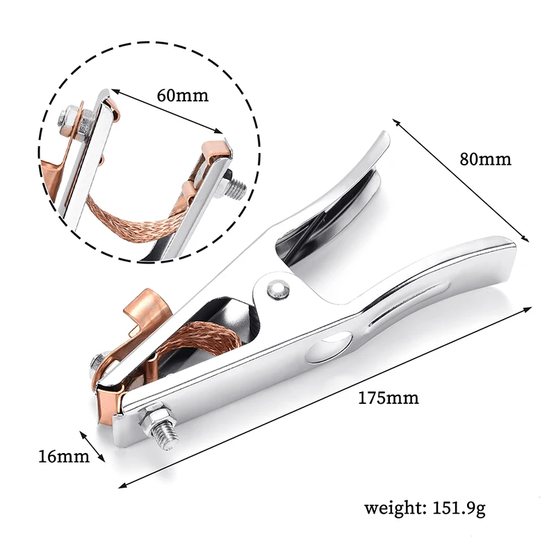 300a Grnd Work Clamp Arc Welding Ground Clamp Manual Welder Earth Ground Cable Copper Grip Clip Clamp