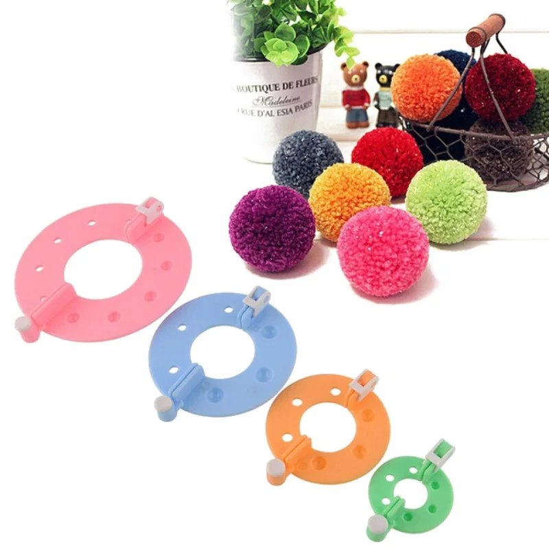 

4 pcs/set Wool Ball Pompon Making Tools Weaver Needle Handmade DIY Craft Wool Knitting for Decorative House Dress Plush Toys