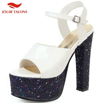 

JOUIR TALONS Top Quality Platform Sexy Extreme High Heels Big Size 48 Party Summer Sandals Women Shoes