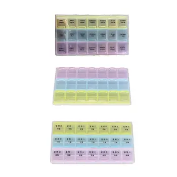 

2020 New Three Row 21 Compartments 7 Day Box Organizer Daily Weekly Tablet Reminder Travel Medicine Storage Case Dispenser