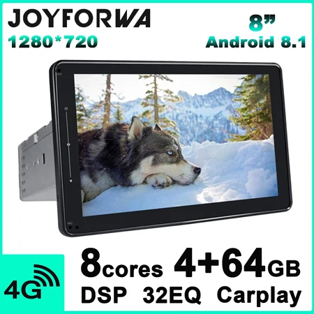 Carplay DSP " 1Din Android 8,1 Автомобильный мультимедийный радио для peugeot 207/307 gps SPDIF сабвуфер стерео 4G SIM WiFi DVR DAB OBD TPMS - Цвет: 8inch 1Din B