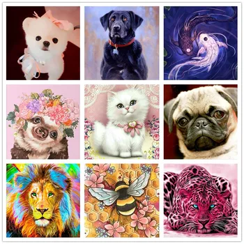 

5D Diamond Painting Cartoon Smile Pink Funny Cat Pattern DIY Embroidery Animals Full Drill Cross Stitch Mosaic Diamond Arts