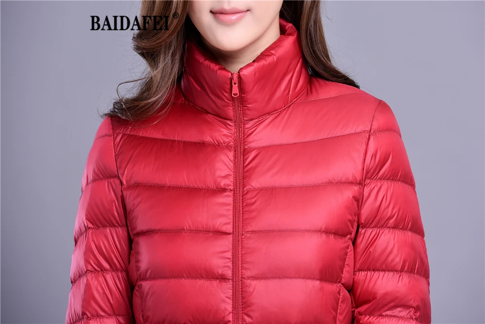 Women's Short Slim Fit Puffer Jacket 2023 New Spring Stand Collar Ultra Light Weight Portable Windproof White Duck Down Coat