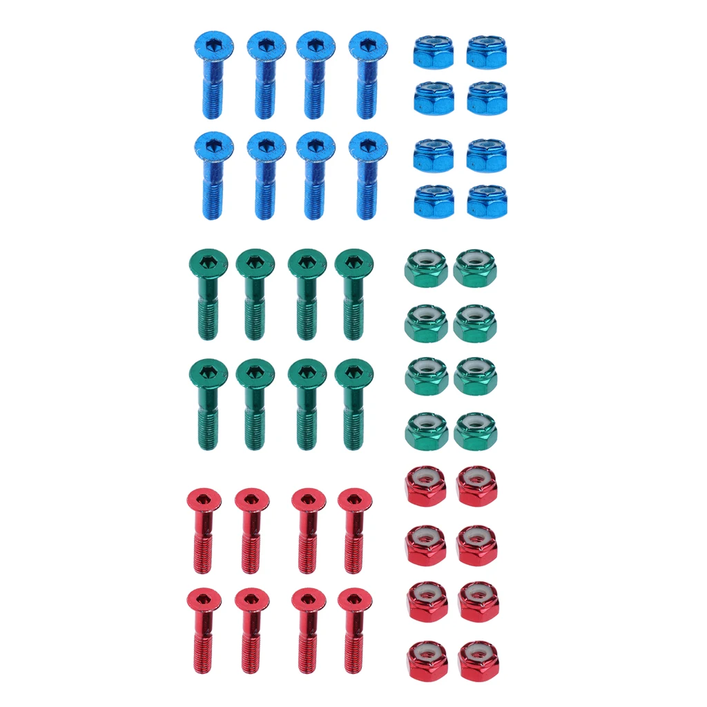 24 pieces Replacement Skateboard Truck Hardware Set Screws Bolts