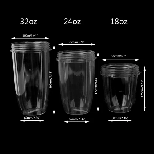 NutriBullet 용 쥬서 컵 머그 클리어 교체 18/24/32OZ, 뉴트리 불렛 쥬서 드롭 선박 No28 6