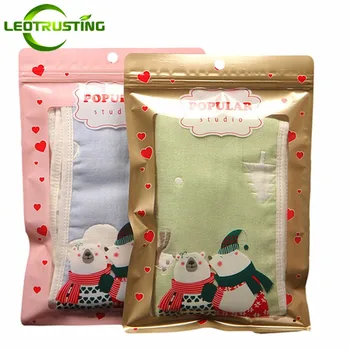 

Leotrusting 17.5x26cm Gold/Pink Clear Front Plastic Packaging Bags X-mas Socks Gloves Masks Towel Pantyhose Sexy Lingerie Bags