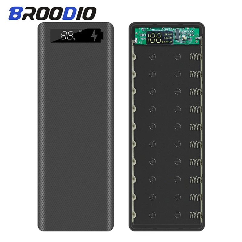 

10*18650 Power Bank Case Dual USB Mobile Phone Fast Charger Storage DIY Shell Digital Display 18650 battery Holder Charging Box