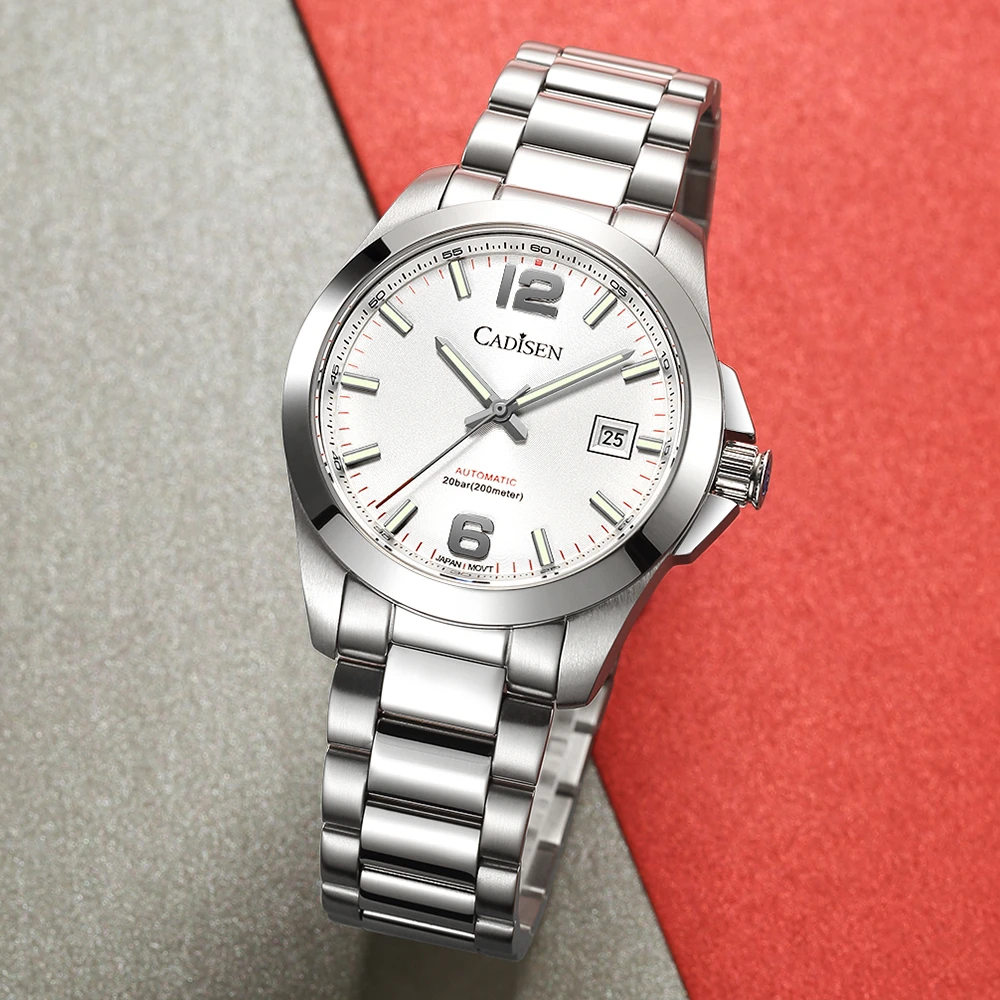 2021 New CADISEN Men's Watches Sapphire Luxury Mechanical Automatic Wristwatch Stainless Steel Waterproof Watch Men Clock elegant mechanical watch
