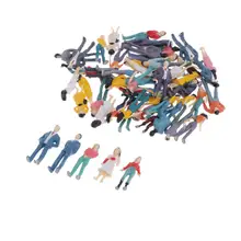 50 Set Mini People figurki 1/50 Model pociągi architektoniczne plastikowe figurki małe osoby do miniaturowych scen, 35mm wysokości