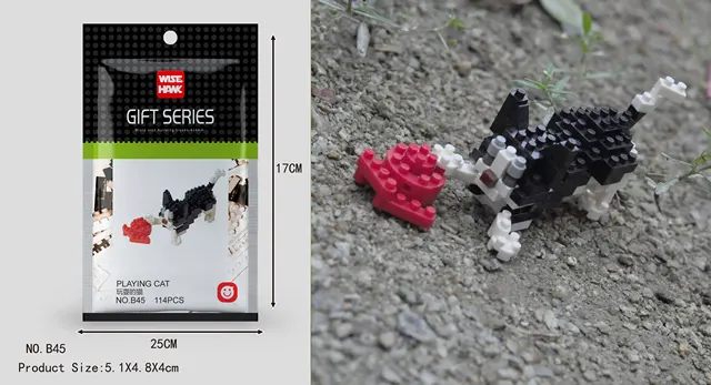 Mini Building Blocks 3D Animal  Diamond Model Micro Bricks Dog Cat Bird Moose Wolf Panda Macaw Toys For Children Birthday Gifts B45
