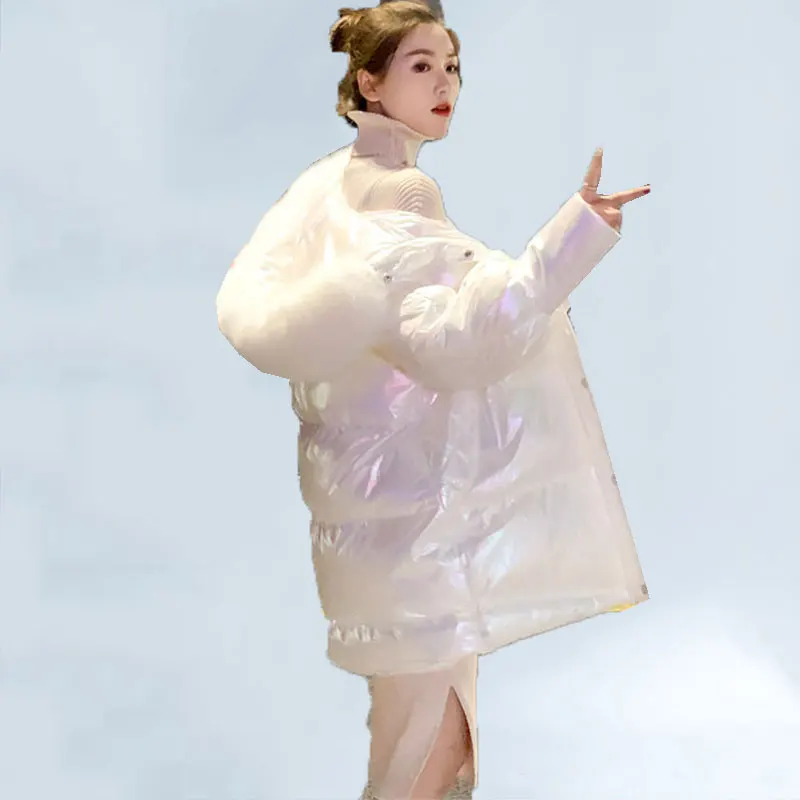 

Winter Women Jacekt Thick Hooded Jacket Pockets Large Fur Warm Coat Long Sleeve Loose Down Parkas Jackets Plus Size Overcoat 146