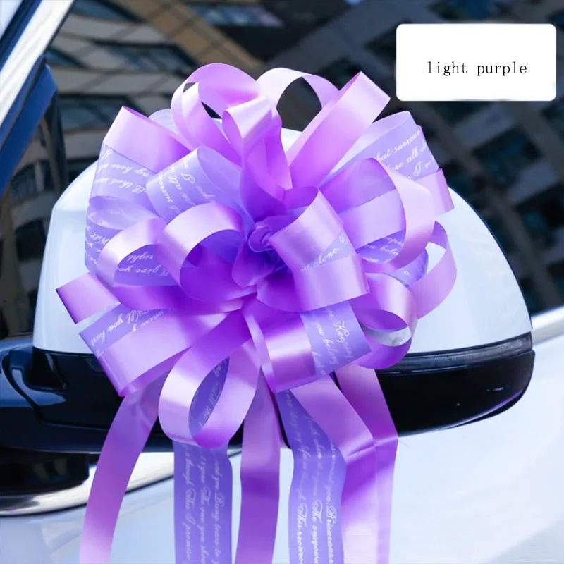 purple 10 искусственных цветов, украшение для свадебного автомобиля, цветная лента, бант, сделай сам, украшение, Подарочная коробка, упаковка, подарочная лента, открытый диаметр 20 см - Цвет: purple